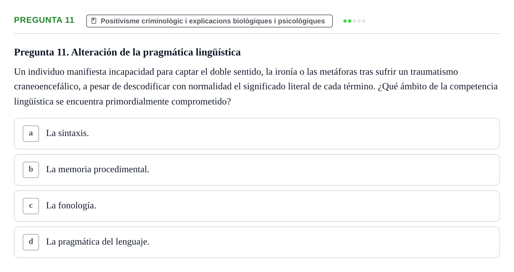 Enunciado: Pregunta 11