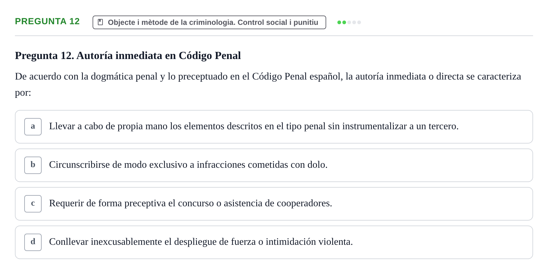 Enunciado: Pregunta 12
