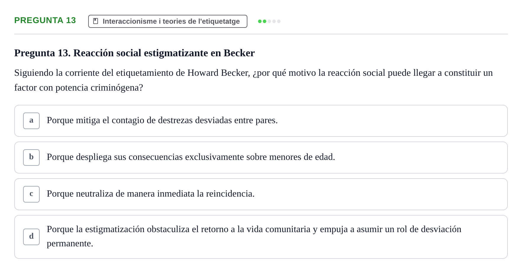 Enunciado: Pregunta 13