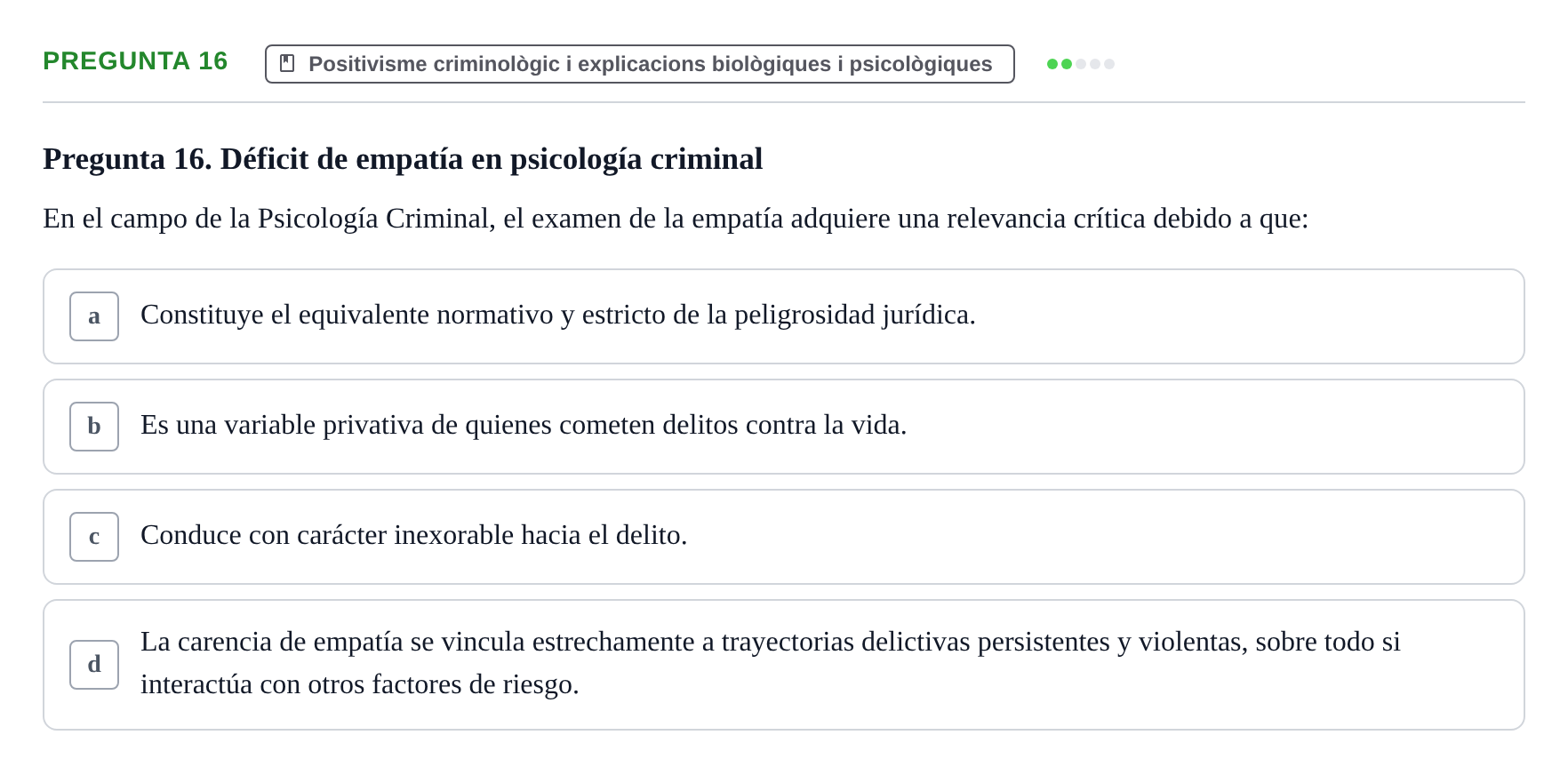 Enunciado: Pregunta 16