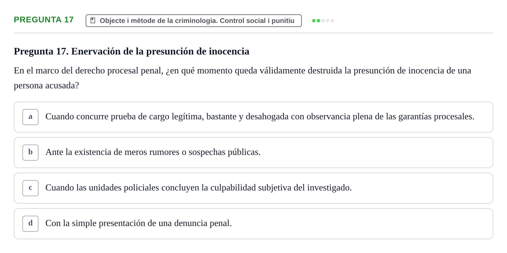 Enunciado: Pregunta 17
