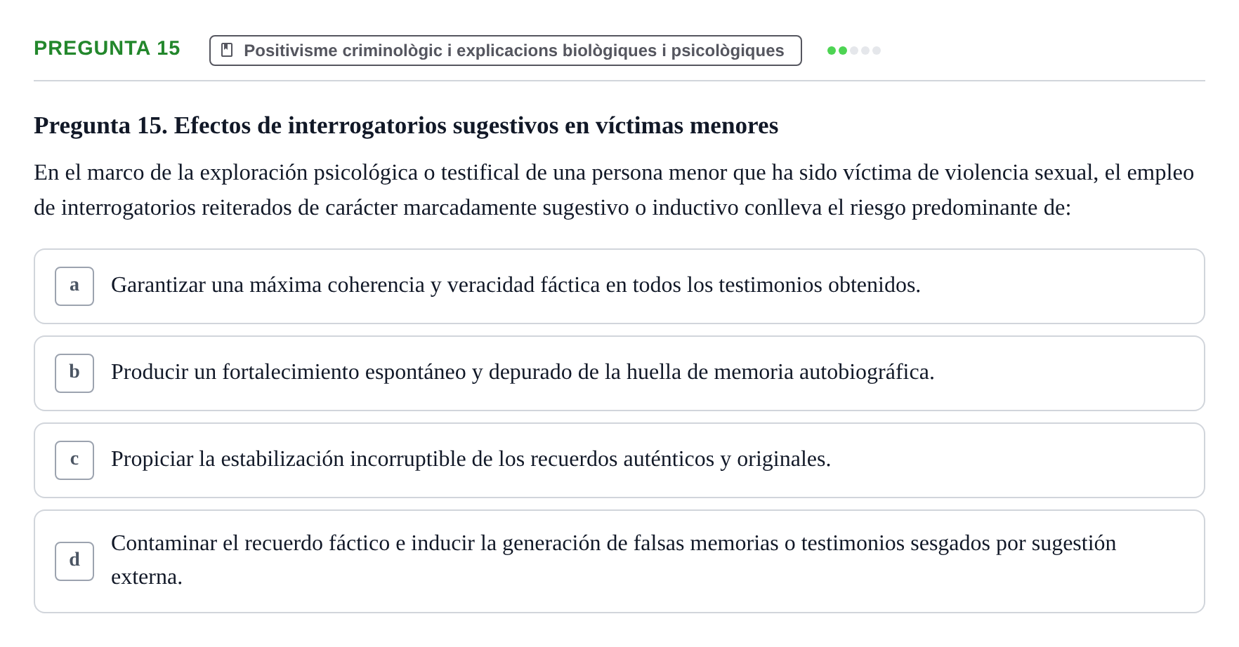 Enunciado: Pregunta 15