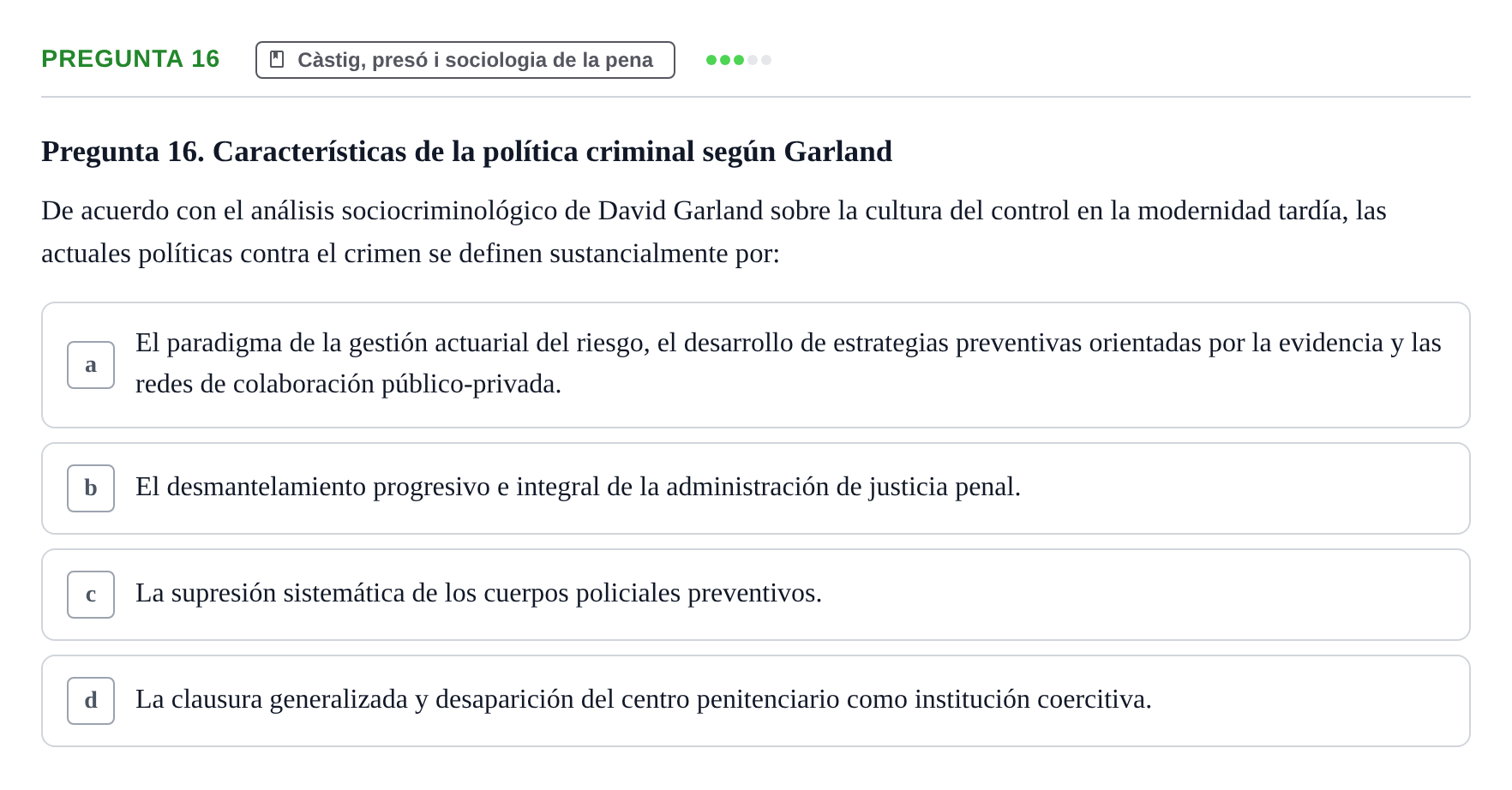 Enunciado: Pregunta 16