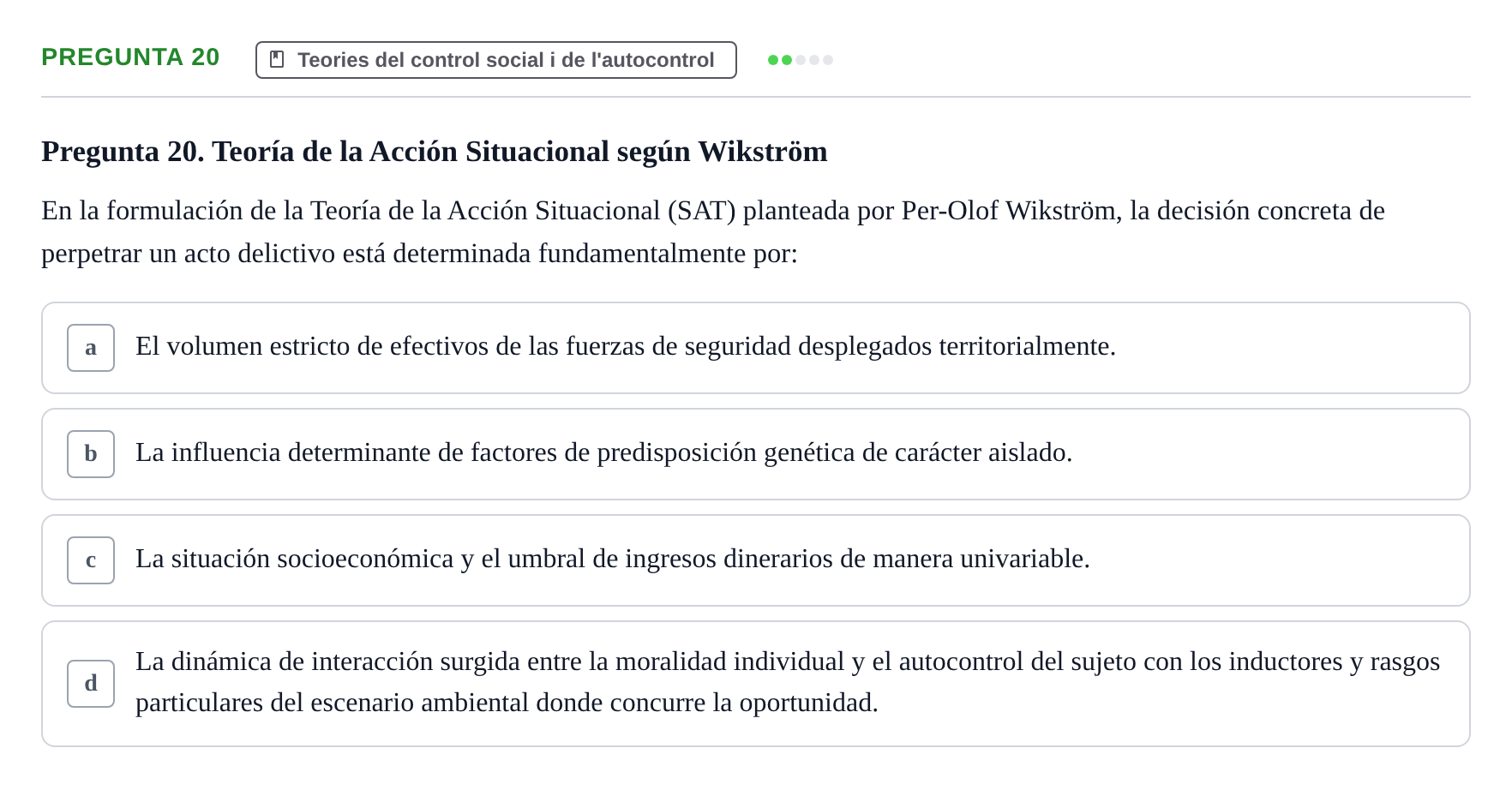 Enunciado: Pregunta 20