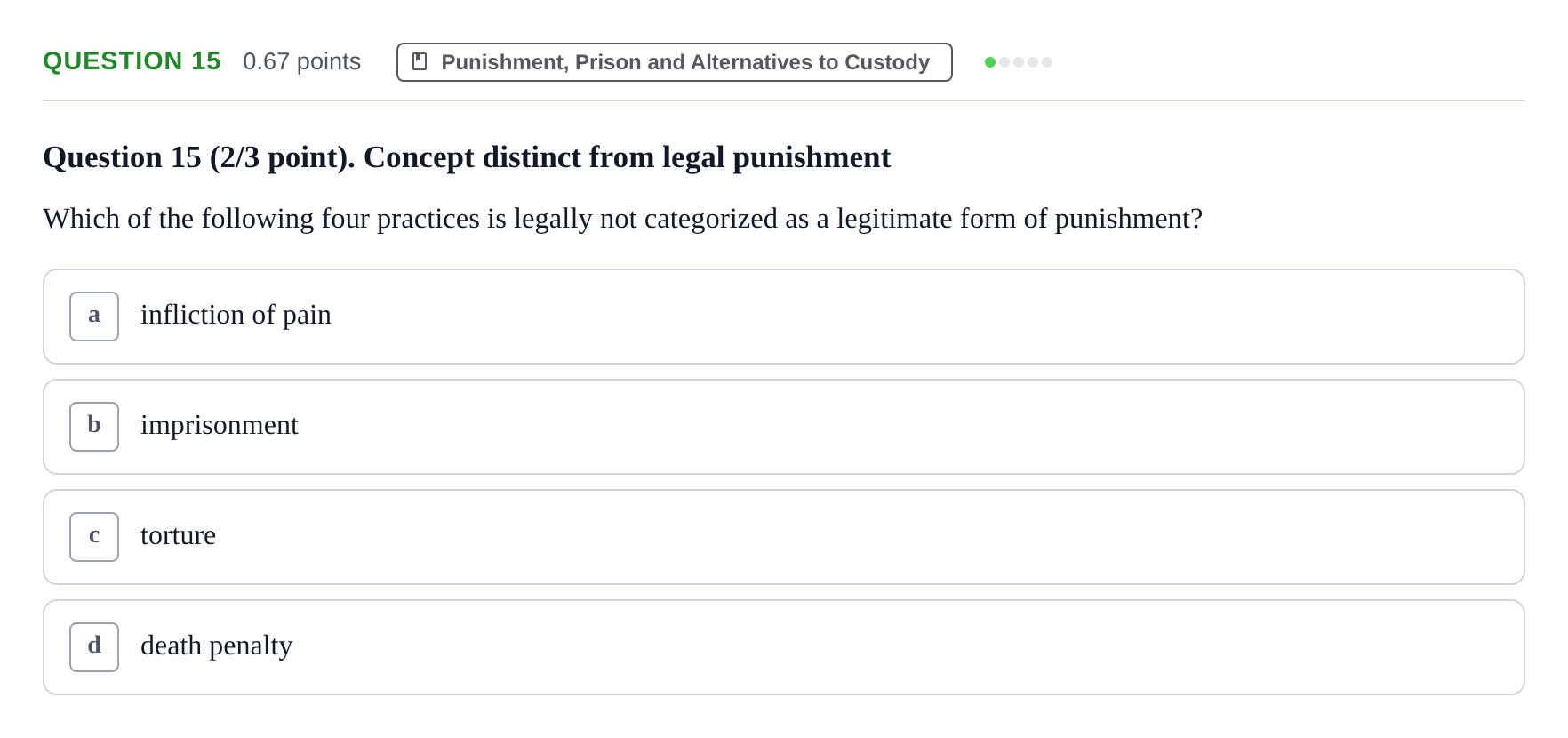 Enunciado: Question 15 · Angles Criminologic UB 2021