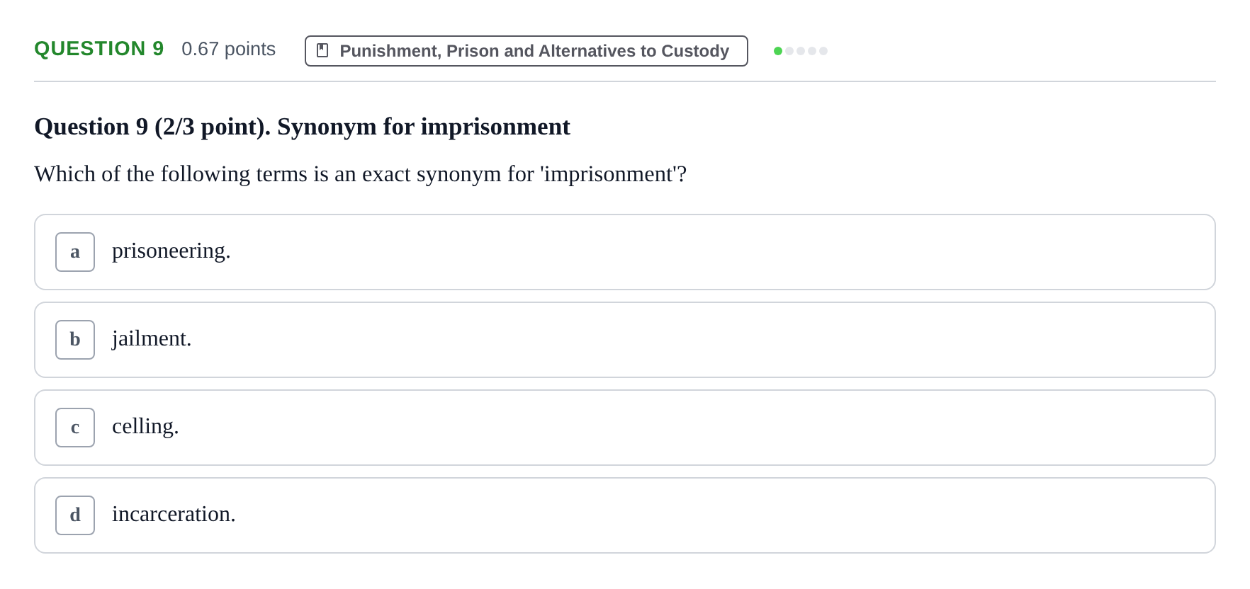 Enunciado: Question 9 · Angles Criminologic UB 2021