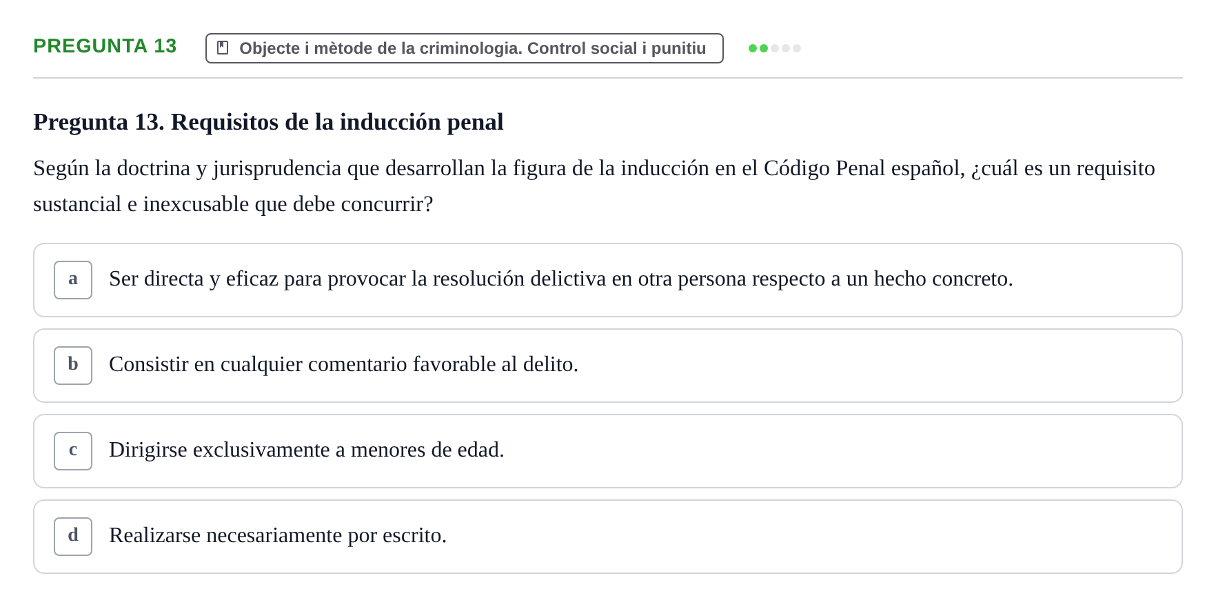 Enunciado: Pregunta 13