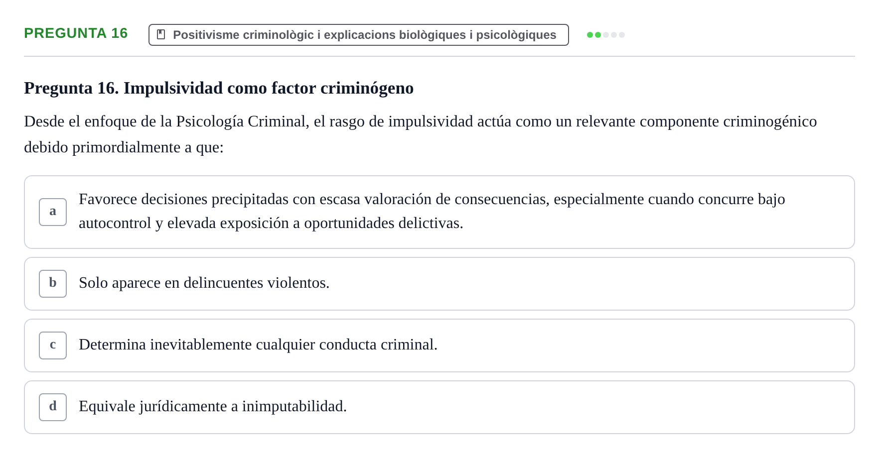 Enunciado: Pregunta 16