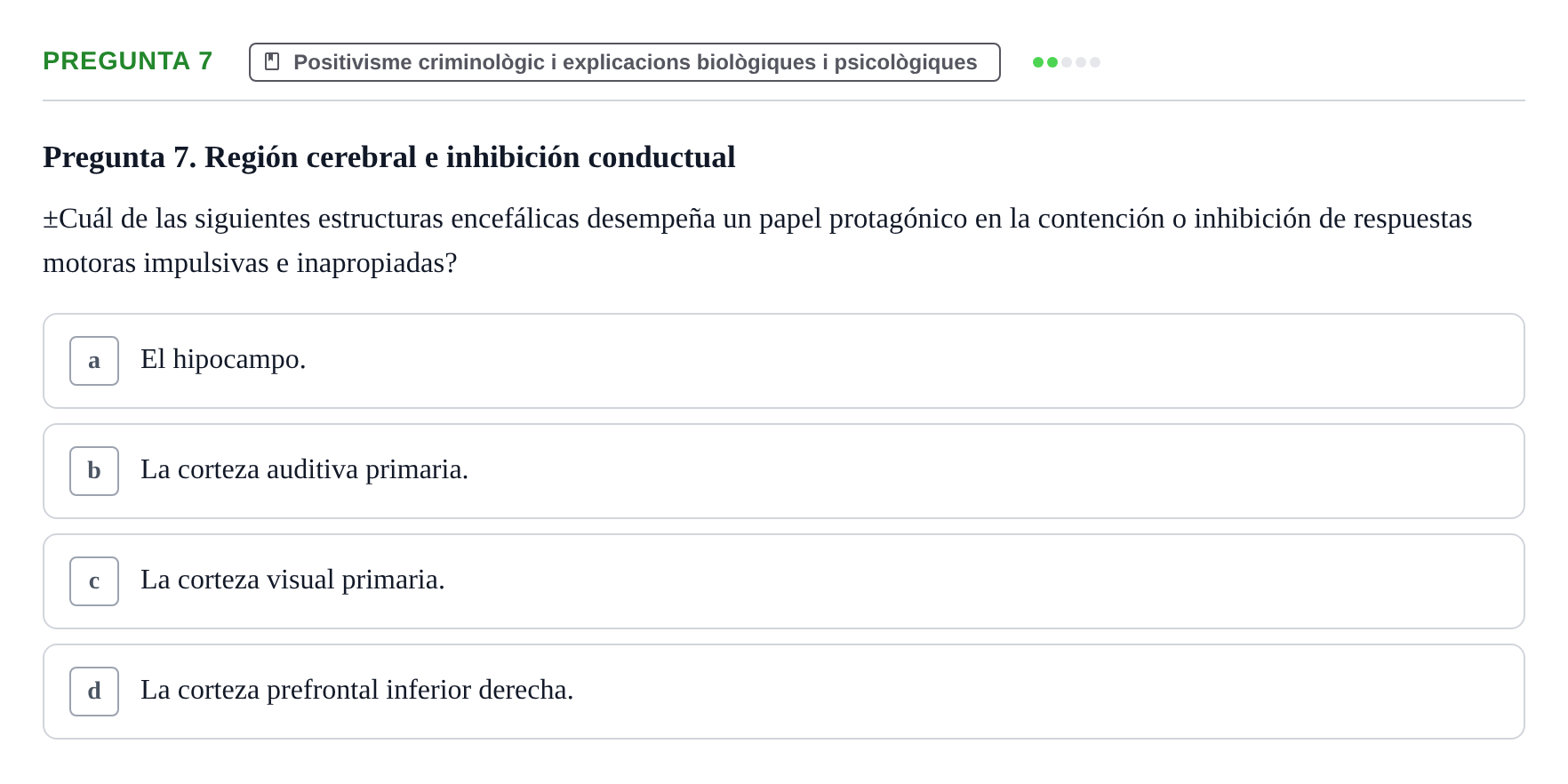 Enunciado: Pregunta 7