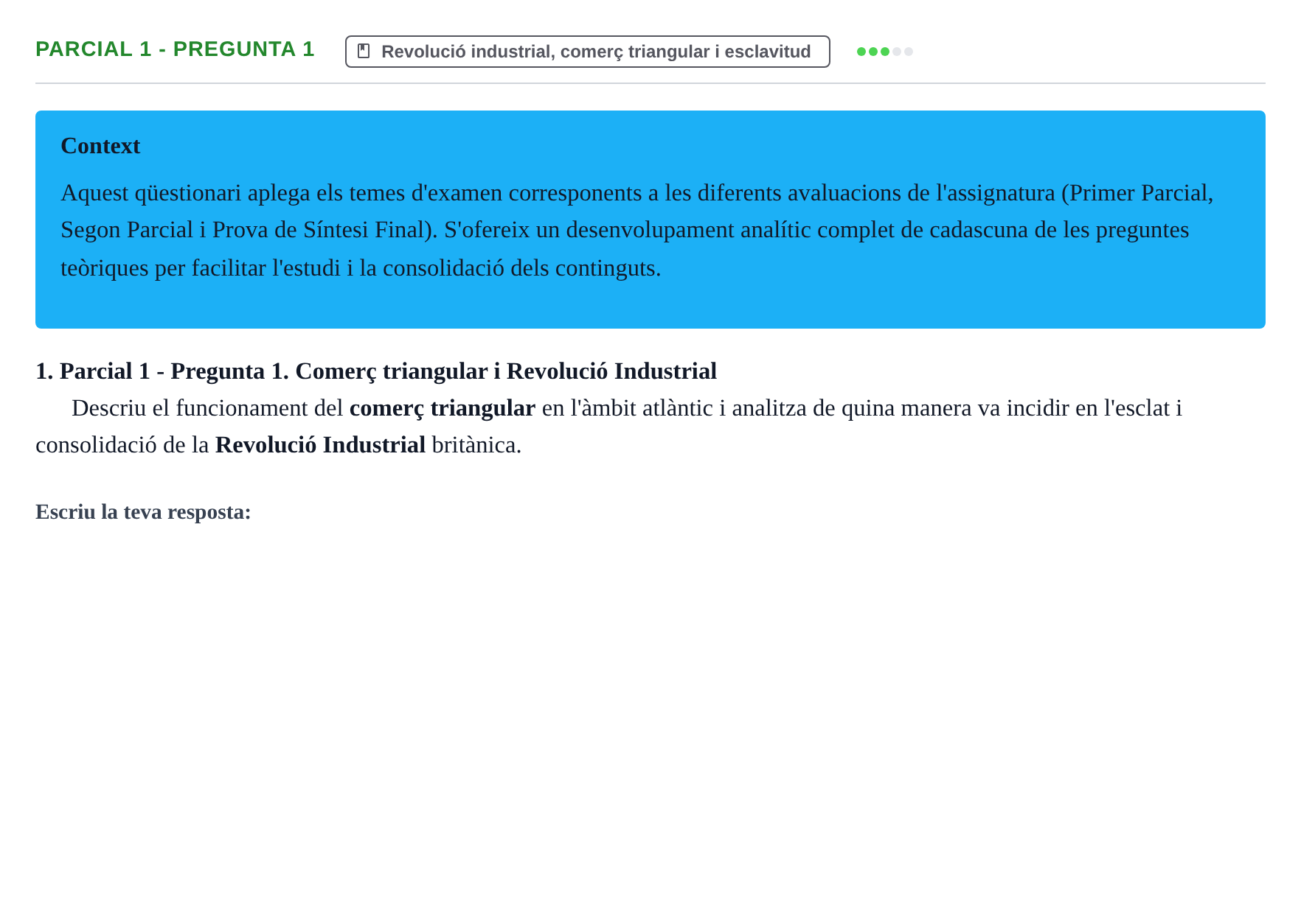 Enunciado: Ejercicio Parcial 1 - Pregunta 1 · Història Política i Social Contemporània UB Recull d'exàmens: Parcial 1, Parcial 2 i Examen de Síntesi