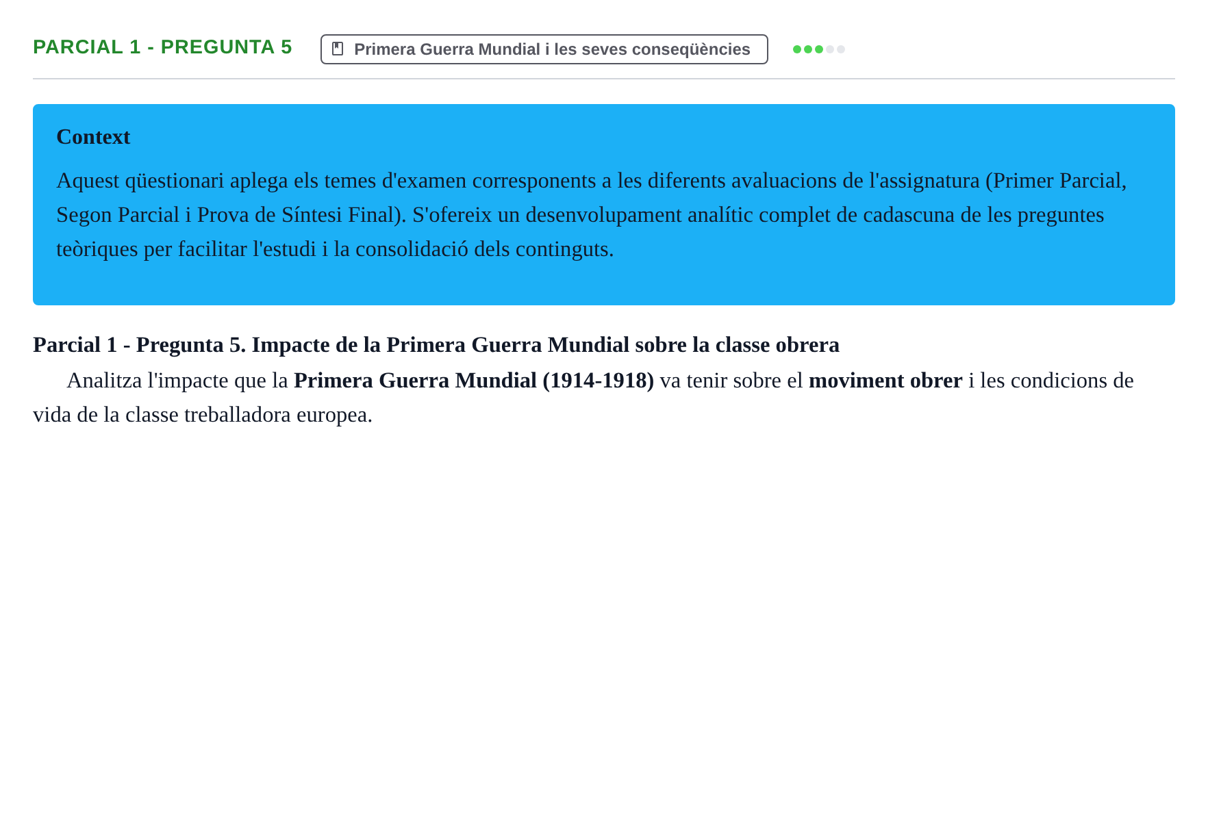 Enunciado: Ejercicio Parcial 1 - Pregunta 5 · Història Política i Social Contemporània UB Recull d'exàmens: Parcial 1, Parcial 2 i Examen de Síntesi