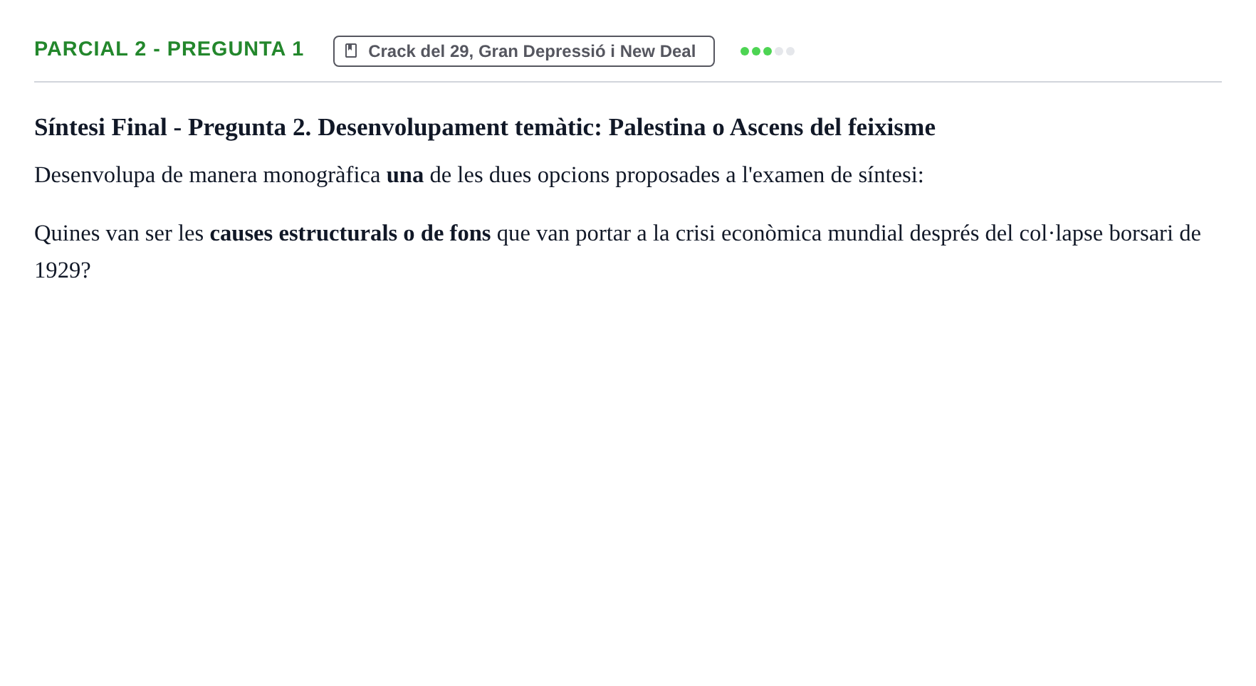 Enunciado: Ejercicio Parcial 2 - Pregunta 1 · Història Política i Social Contemporània UB Recull d'exàmens: Parcial 1, Parcial 2 i Examen de Síntesi