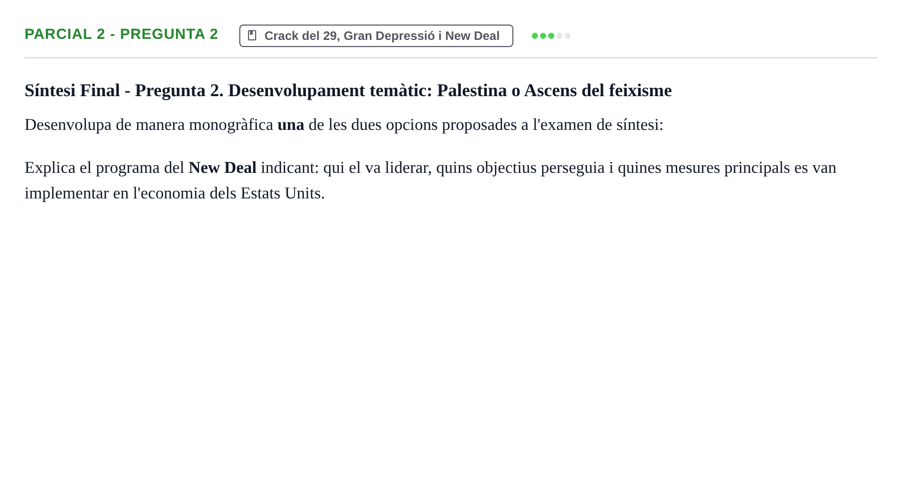 Enunciado: Ejercicio Parcial 2 - Pregunta 2 · Història Política i Social Contemporània UB Recull d'exàmens: Parcial 1, Parcial 2 i Examen de Síntesi