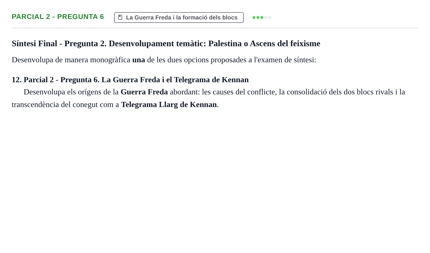 Enunciado: Ejercicio Parcial 2 - Pregunta 6 · Història Política i Social Contemporània UB Recull d'exàmens: Parcial 1, Parcial 2 i Examen de Síntesi