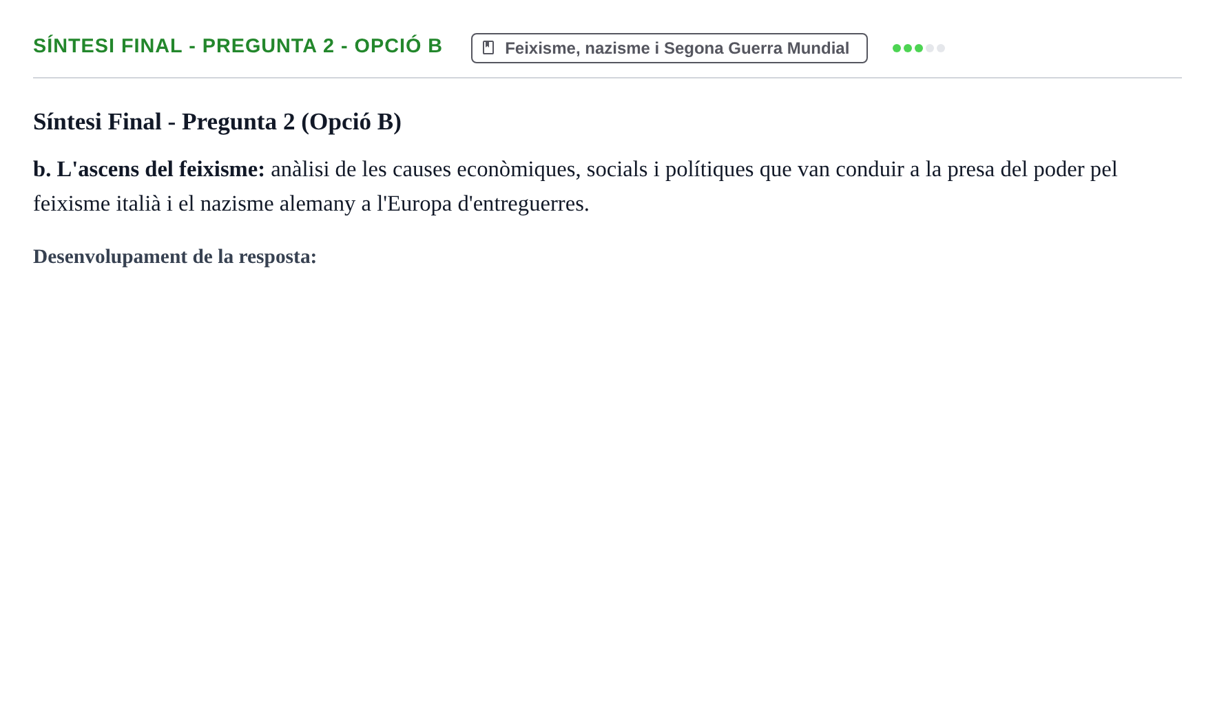 Enunciado: Ejercicio Síntesi Final - Pregunta 2 - Opció B · Història Política i Social Contemporània UB Recull d'exàmens: Parcial 1, Parcial 2 i Examen de Síntesi