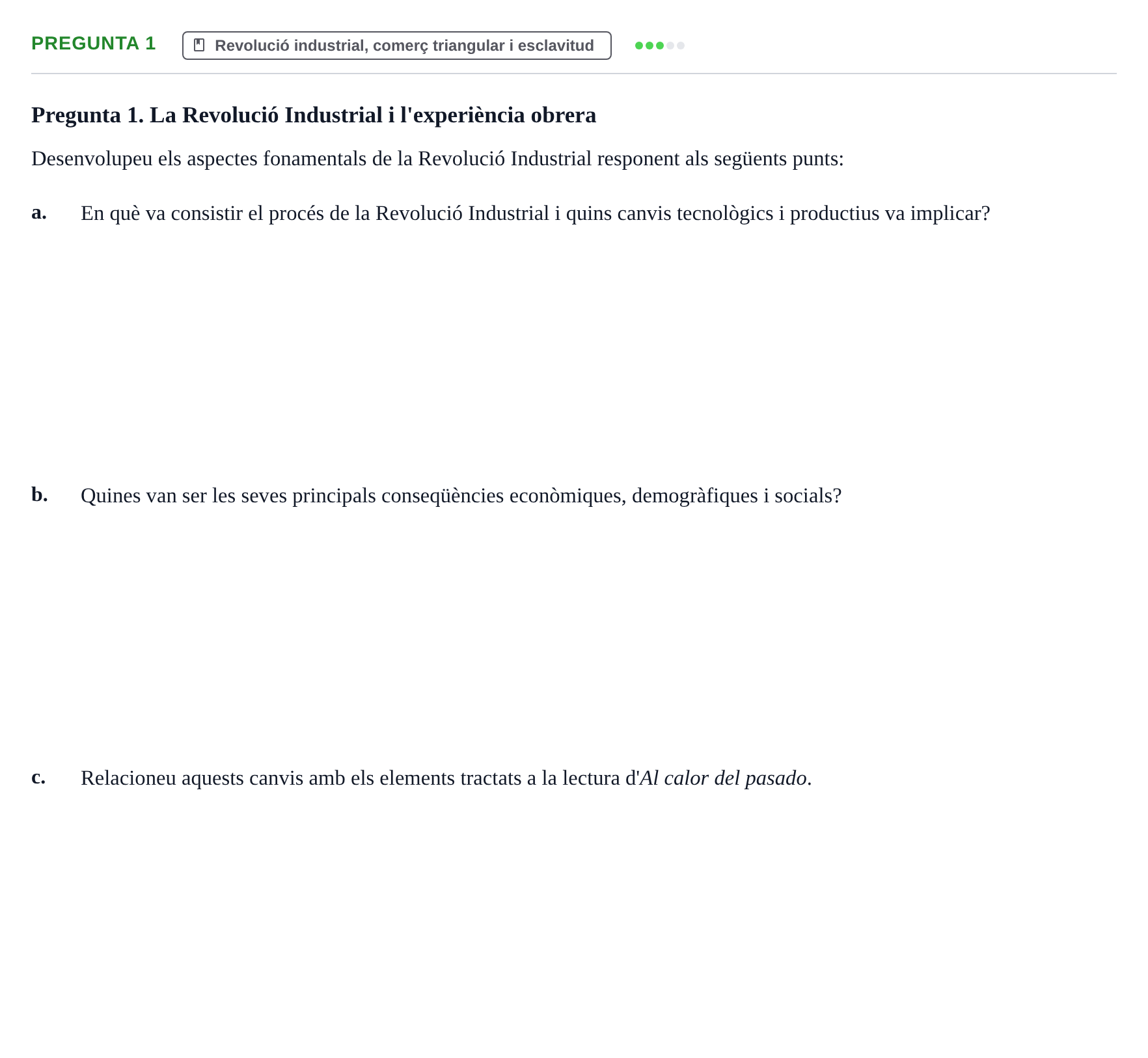 Enunciado: Pregunta 1 · Història Política i Social Contemporània UB Examen de Recuperació: Història Política i Social Contemporània