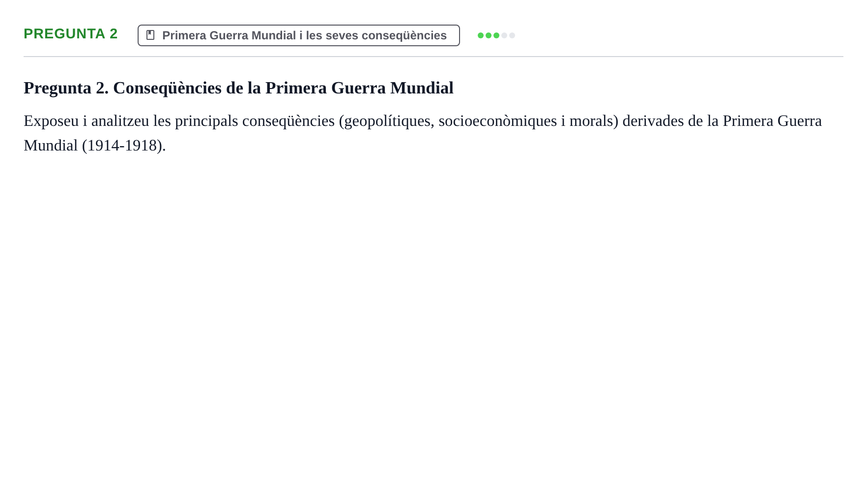 Enunciado: Pregunta 2 · Història Política i Social Contemporània UB Examen de Recuperació: Història Política i Social Contemporània