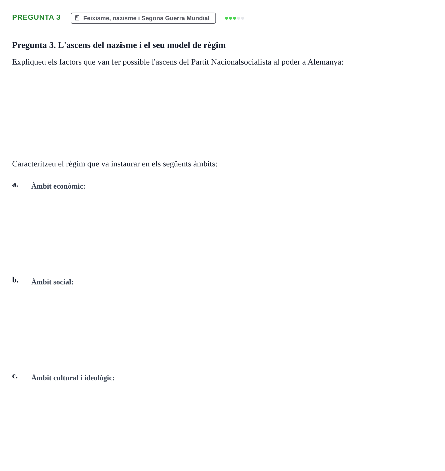 Enunciado: Pregunta 3 · Història Política i Social Contemporània UB Examen de Recuperació: Història Política i Social Contemporània