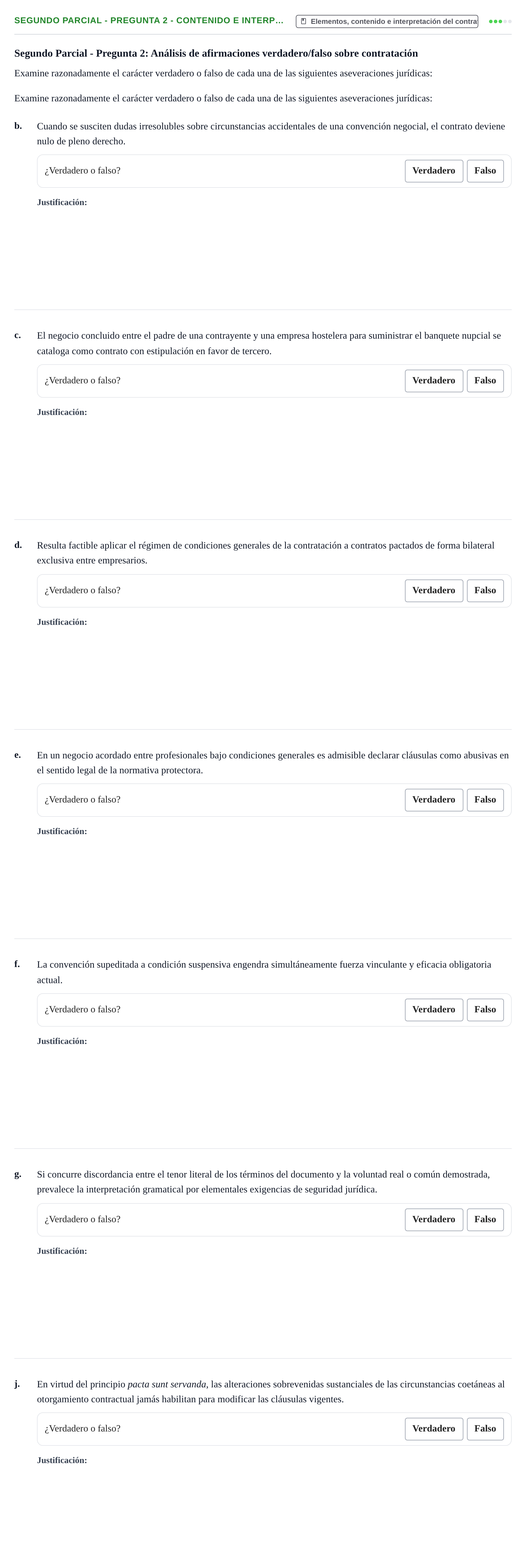 Enunciado: Ejercicio Segundo Parcial - Pregunta 2 - Contenido e interp… · Derecho de Obligaciones y Contratos UB Exámenes parciales resueltos de Derecho de Obligaciones y Contratos