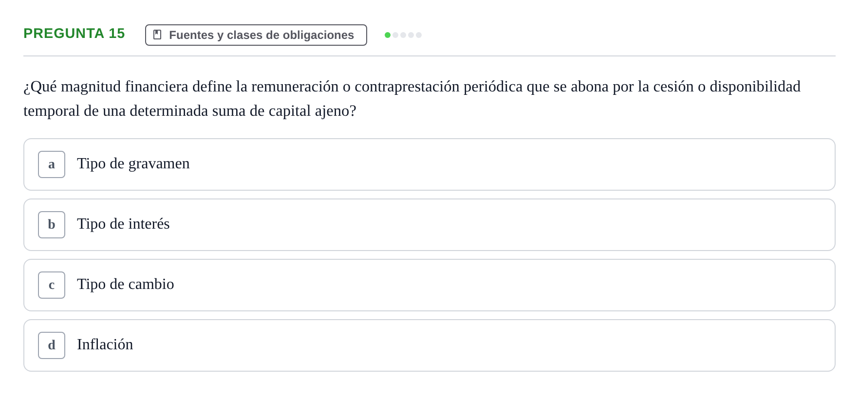 Enunciado: Pregunta 15