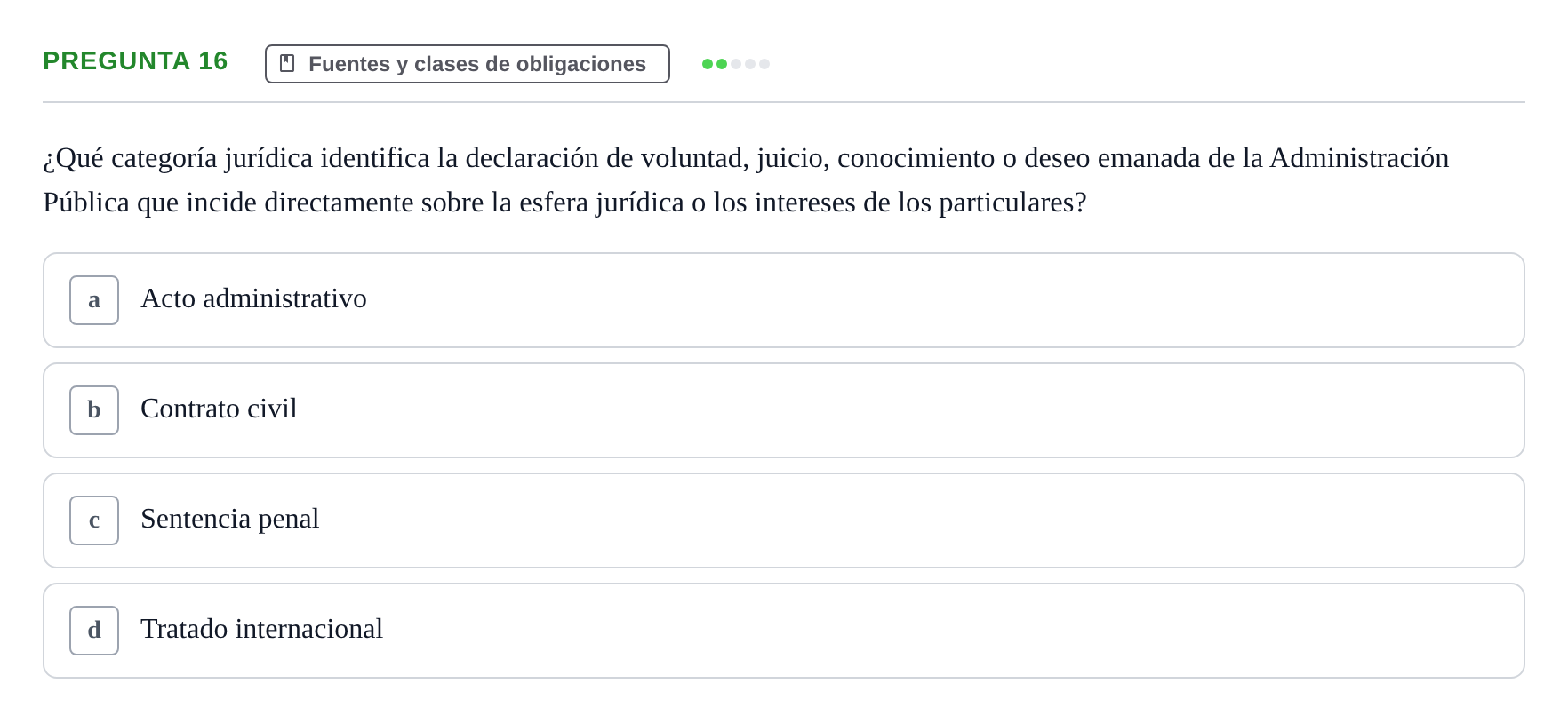 Enunciado: Pregunta 16