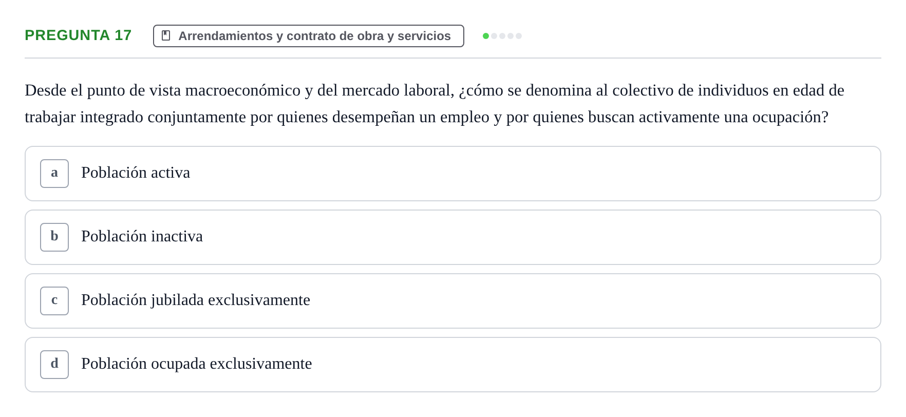 Enunciado: Pregunta 17