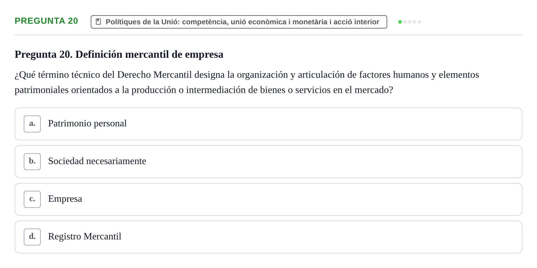 Enunciado: Pregunta 20