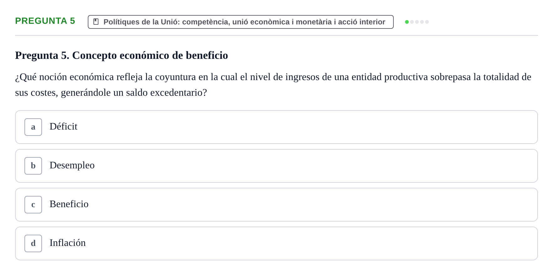 Enunciado: Pregunta 5
