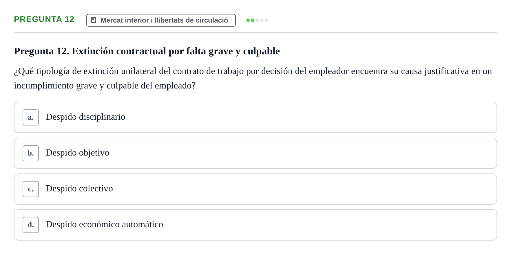 Enunciado: Pregunta 12