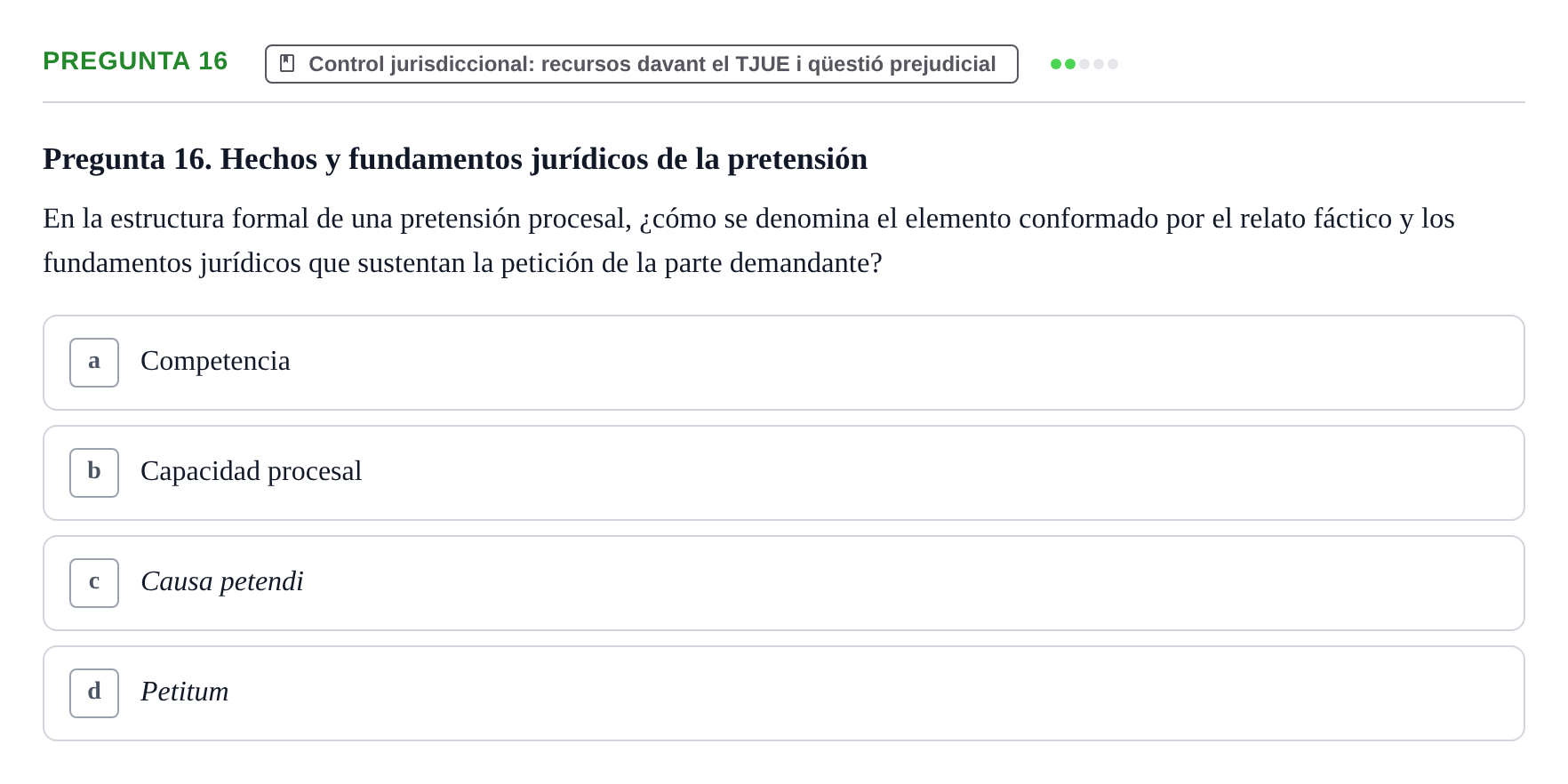 Enunciado: Pregunta 16