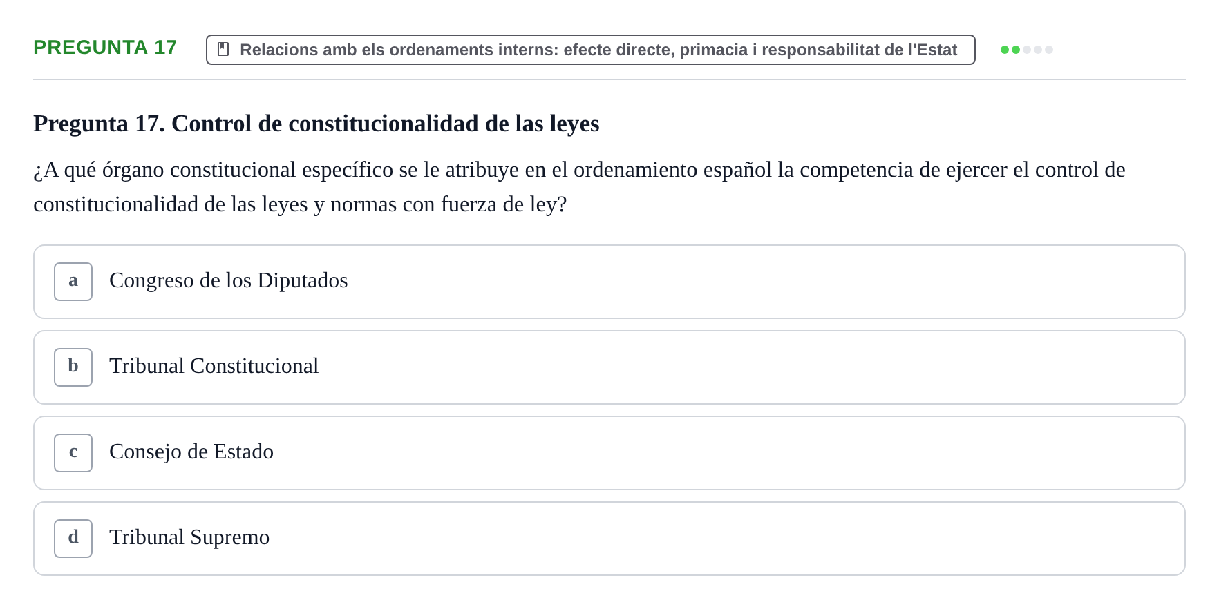 Enunciado: Pregunta 17