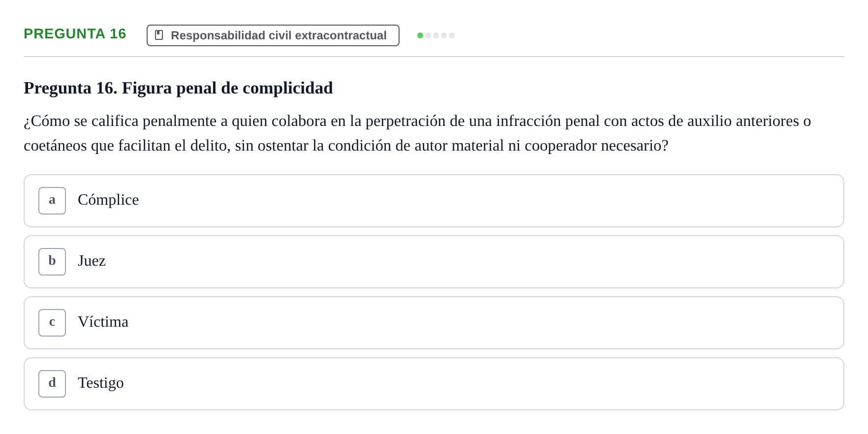 Enunciado: Pregunta 16