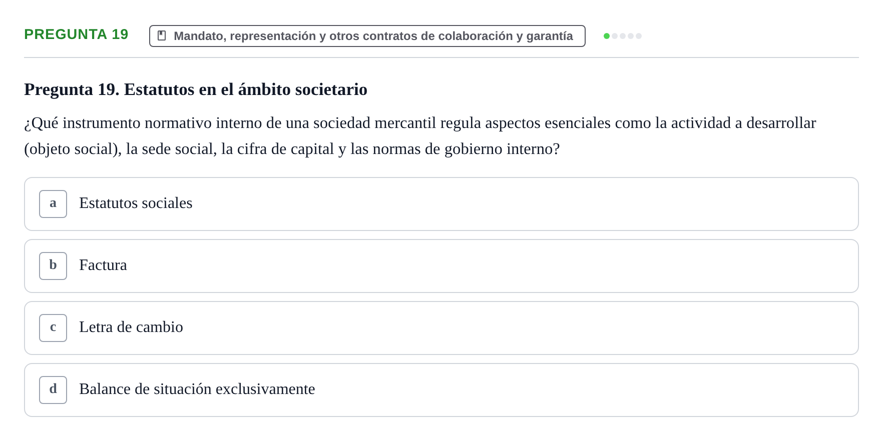 Enunciado: Pregunta 19