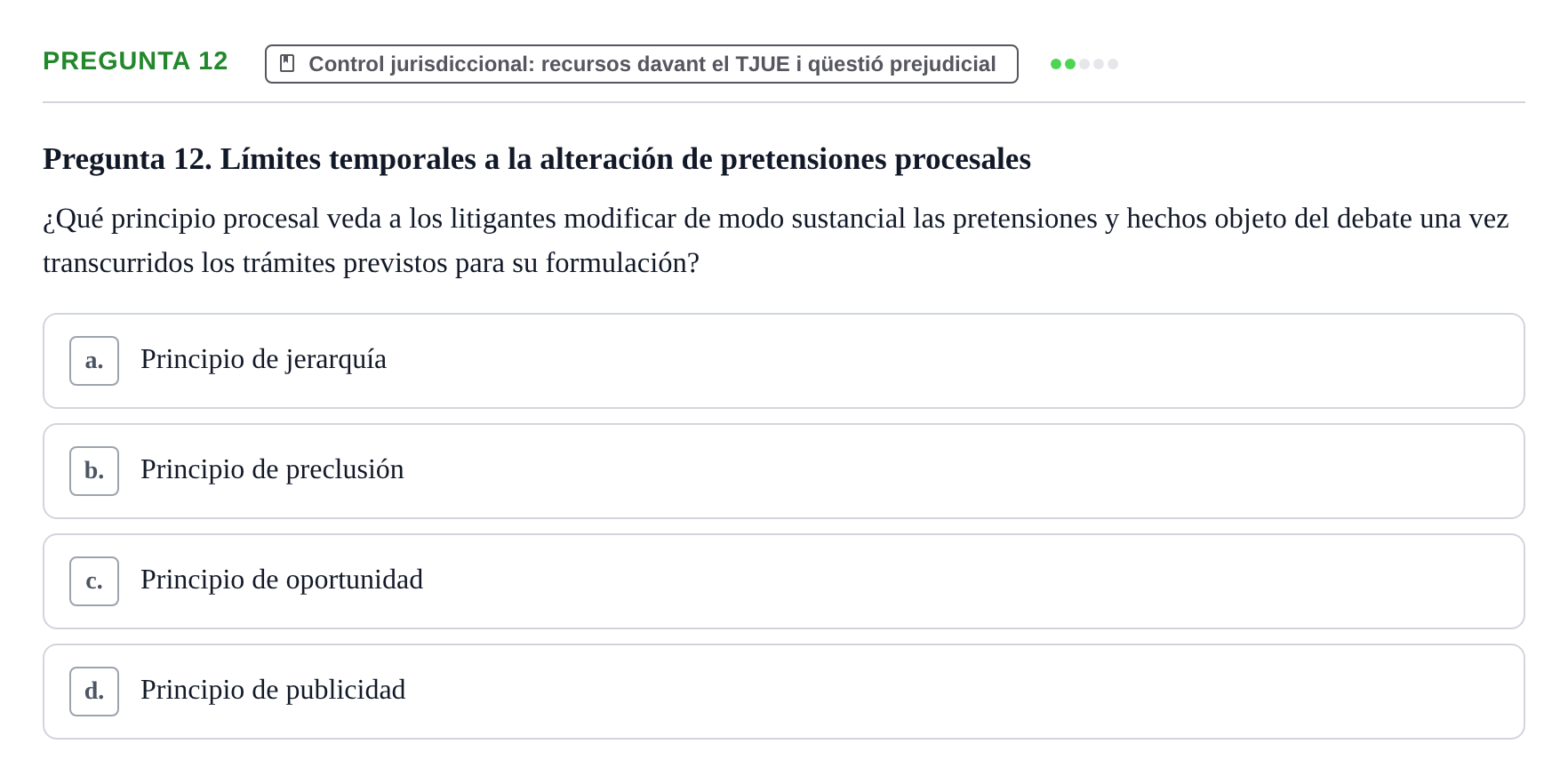 Enunciado: Pregunta 12