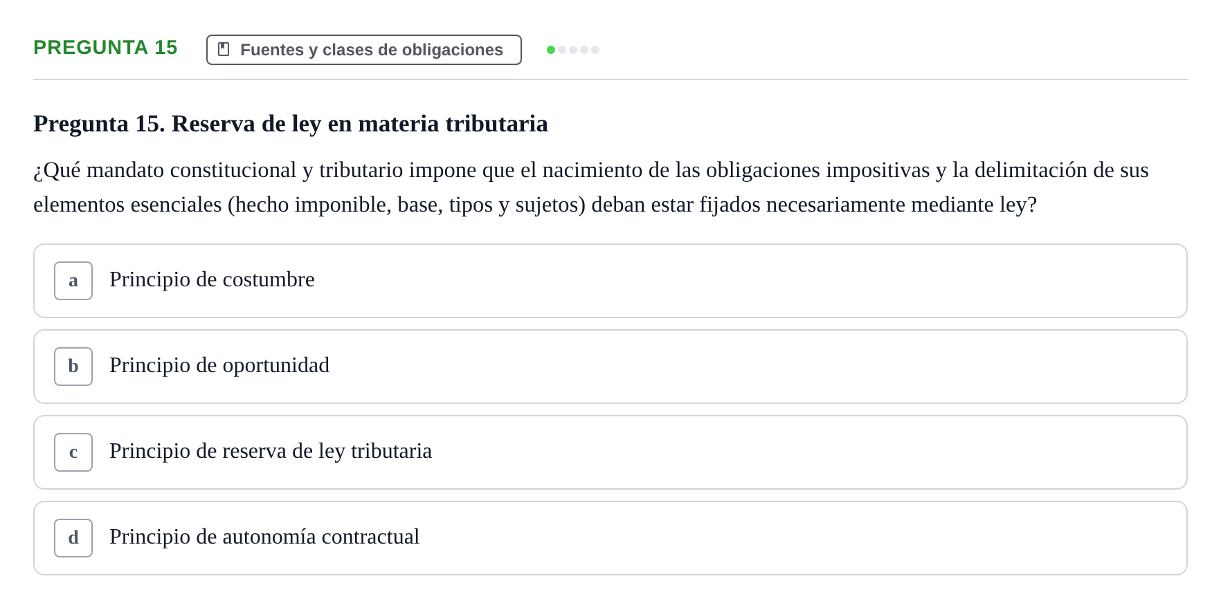 Enunciado: Pregunta 15