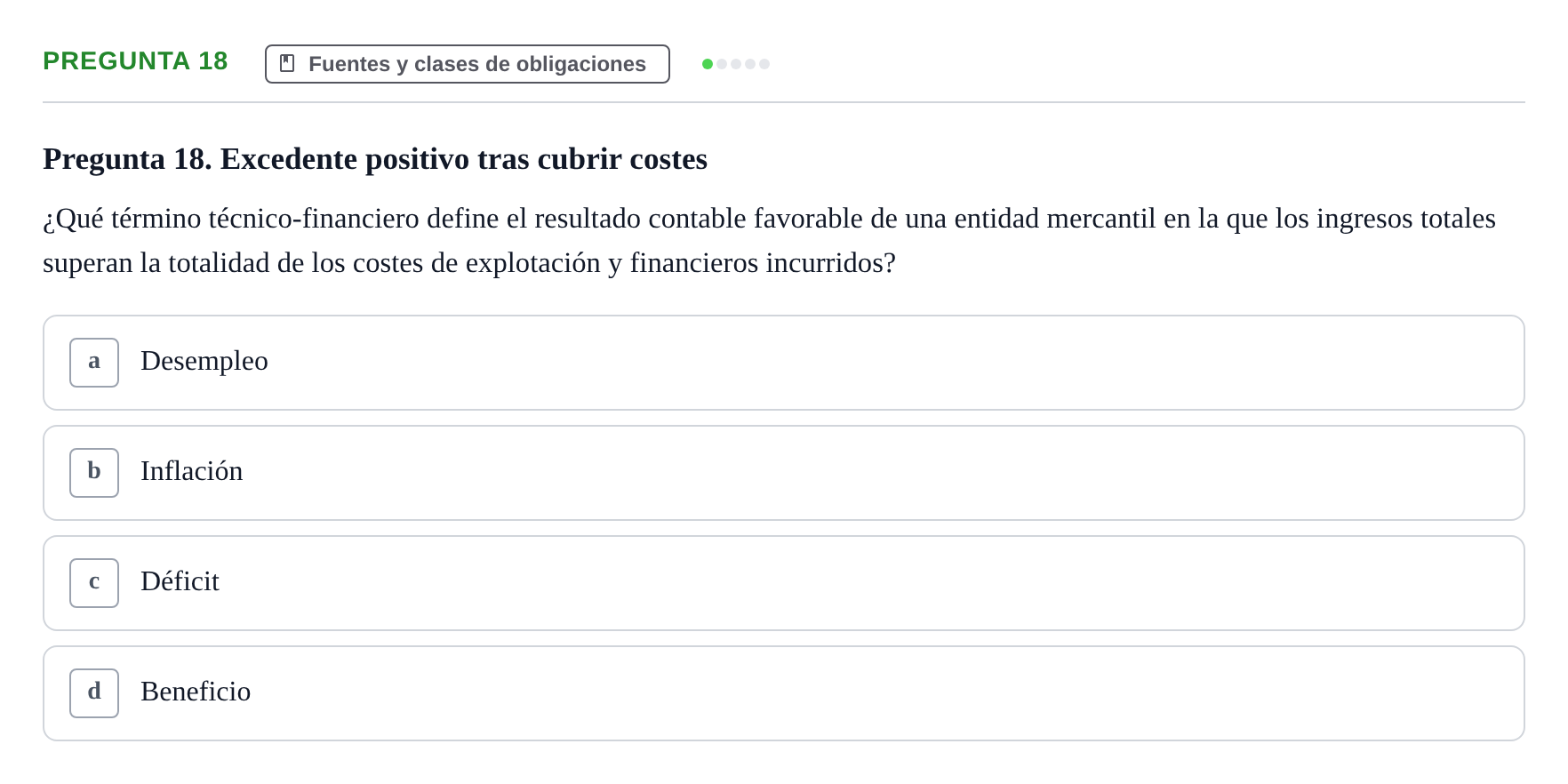 Enunciado: Pregunta 18
