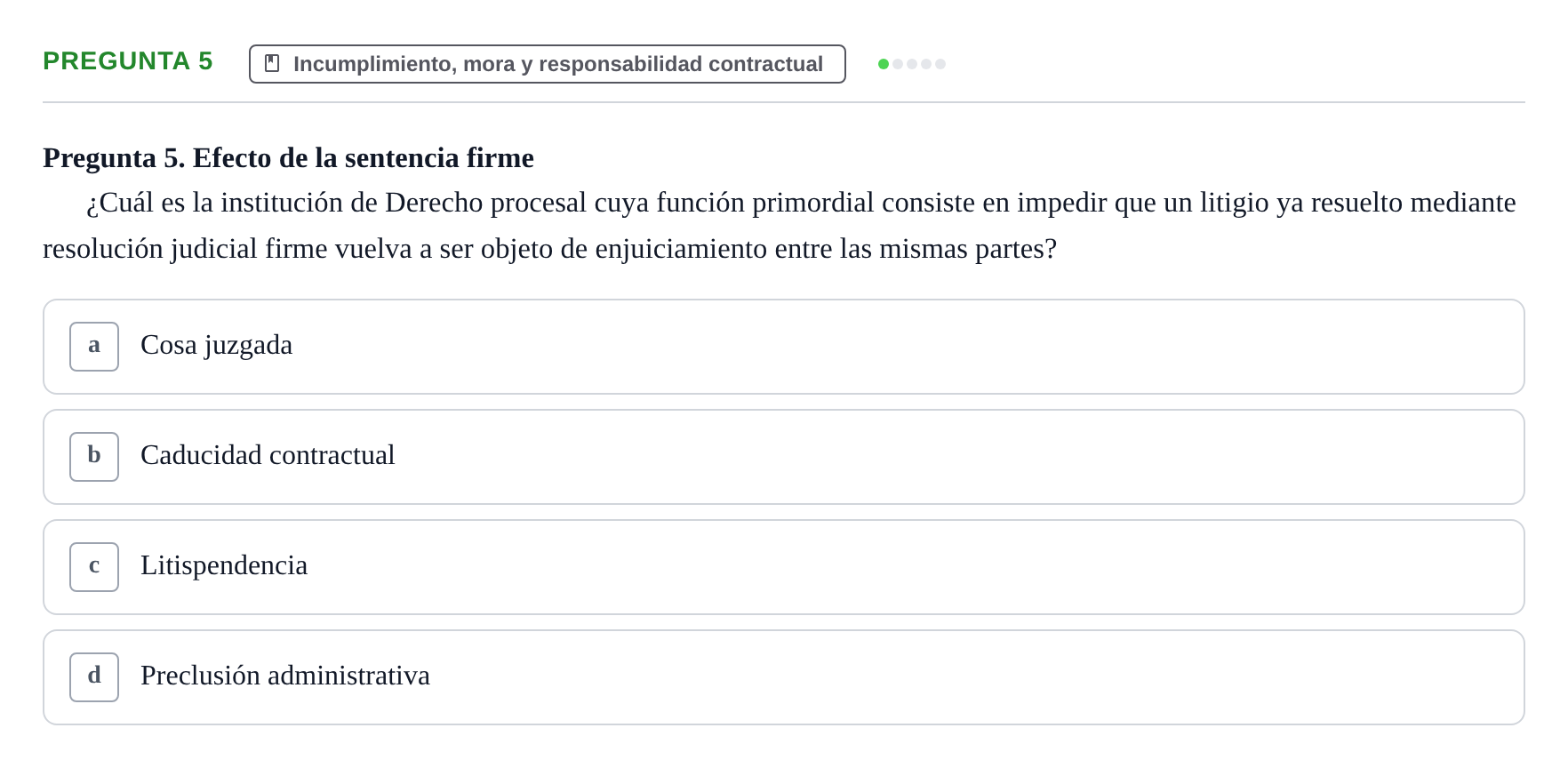 Enunciado: Pregunta 5