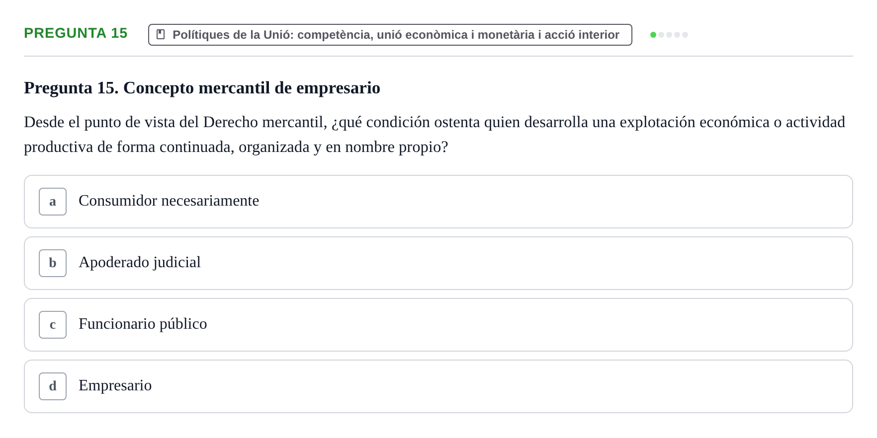 Enunciado: Pregunta 15