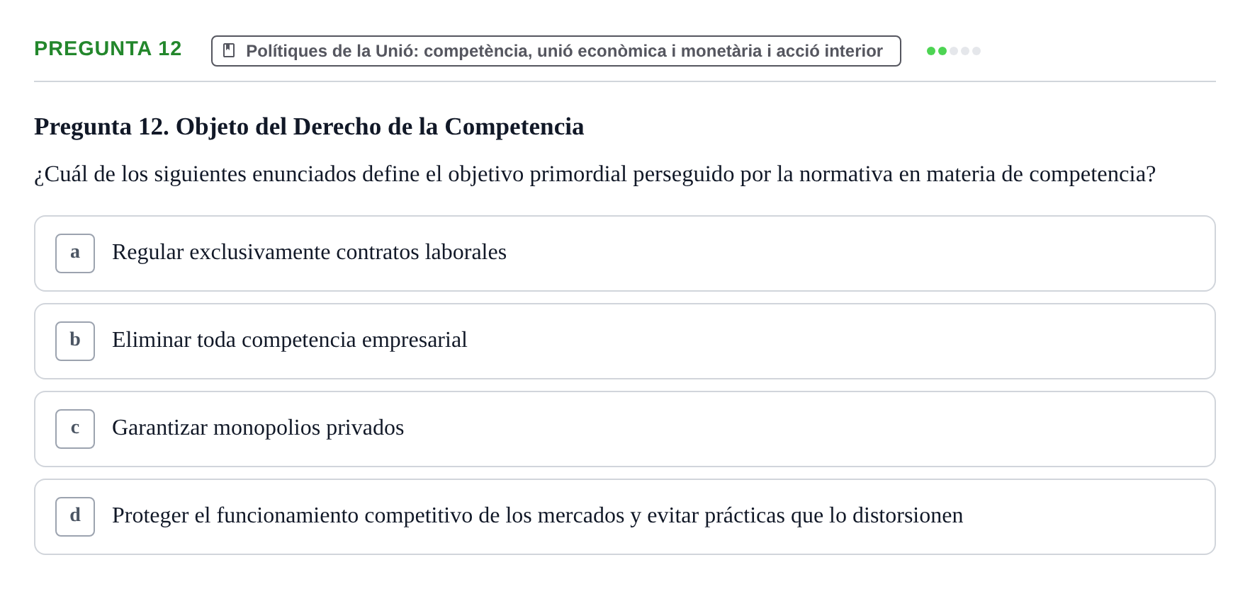 Enunciado: Pregunta 12