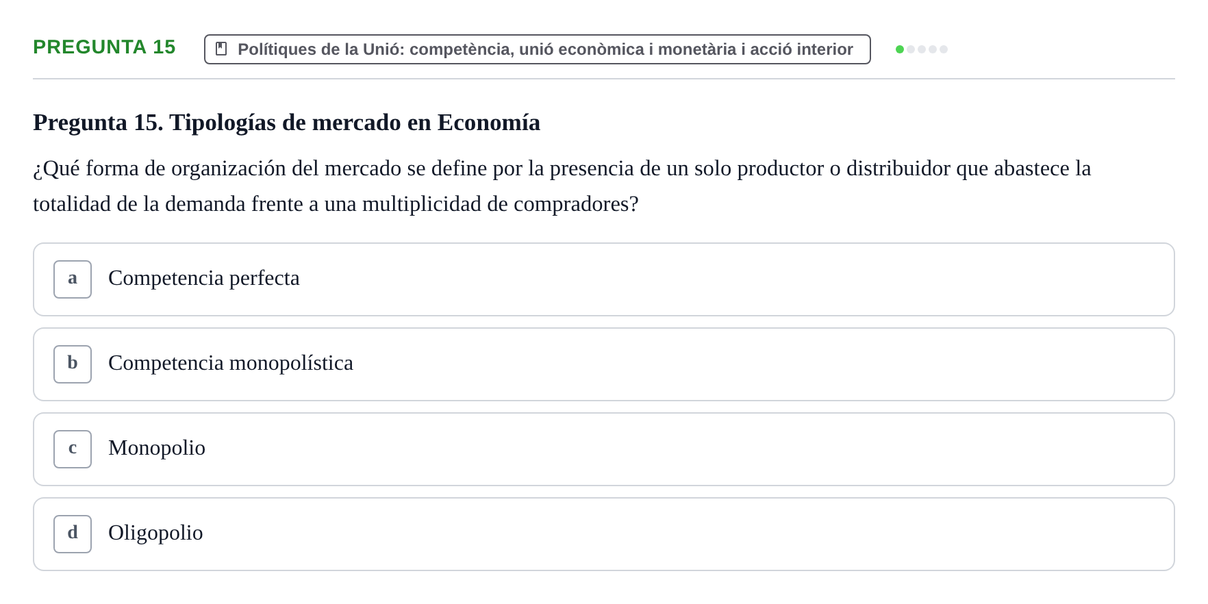 Enunciado: Pregunta 15