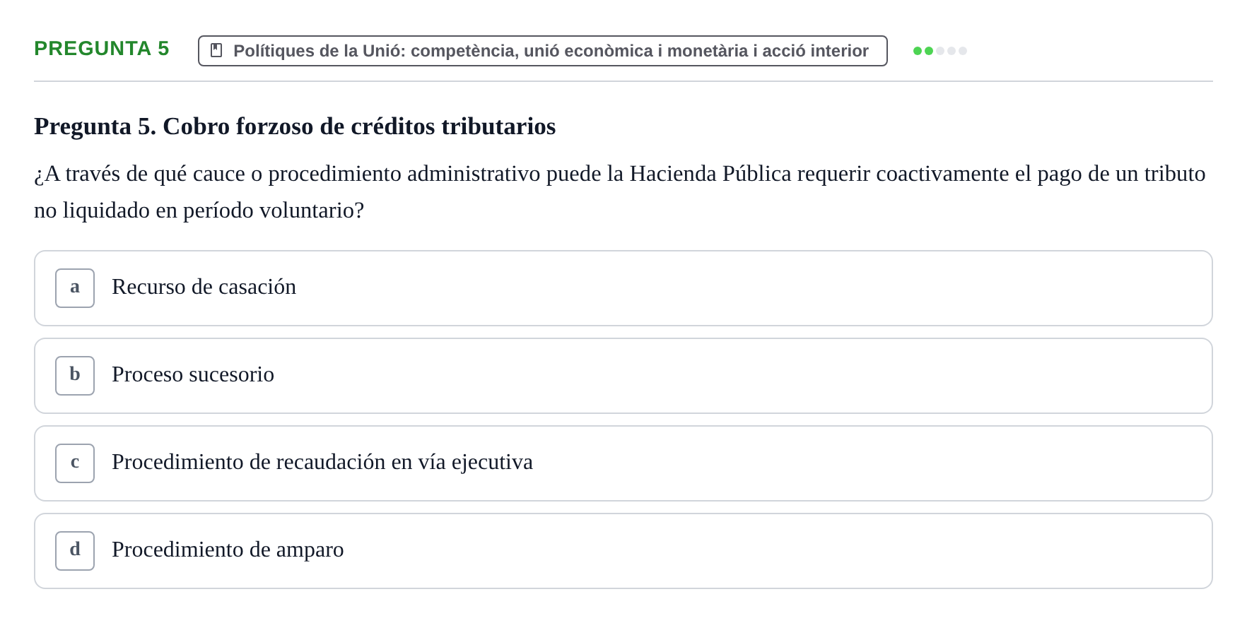 Enunciado: Pregunta 5