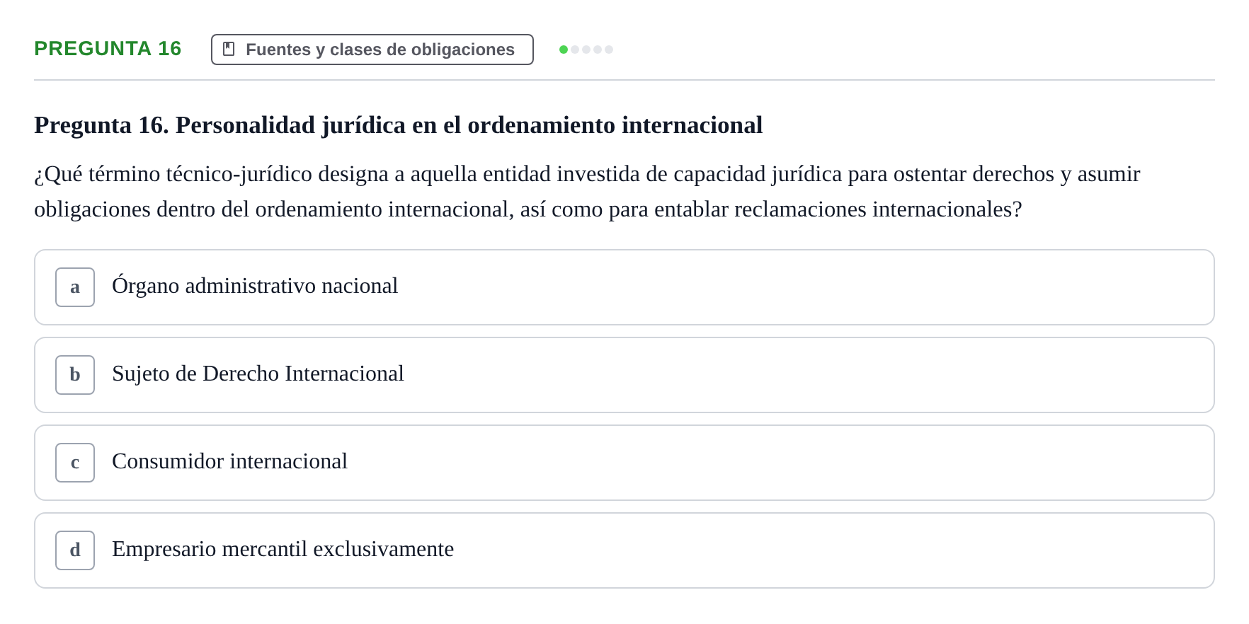 Enunciado: Pregunta 16