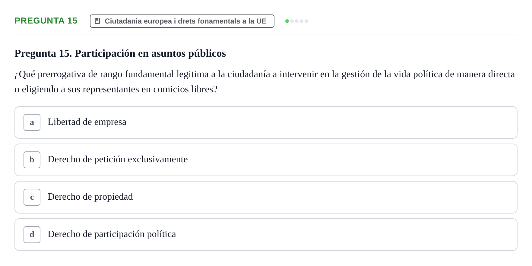Enunciado: Pregunta 15
