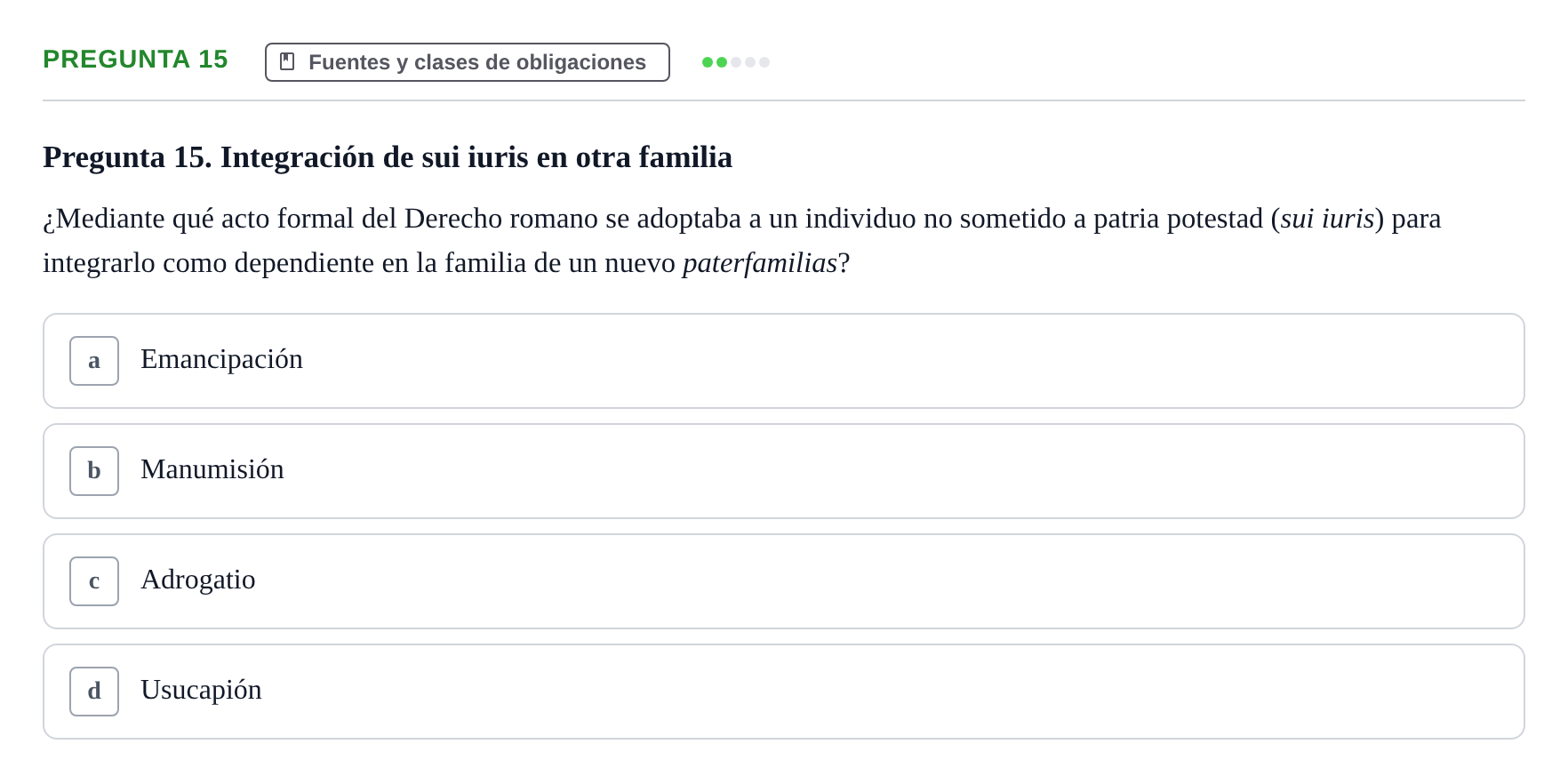 Enunciado: Pregunta 15