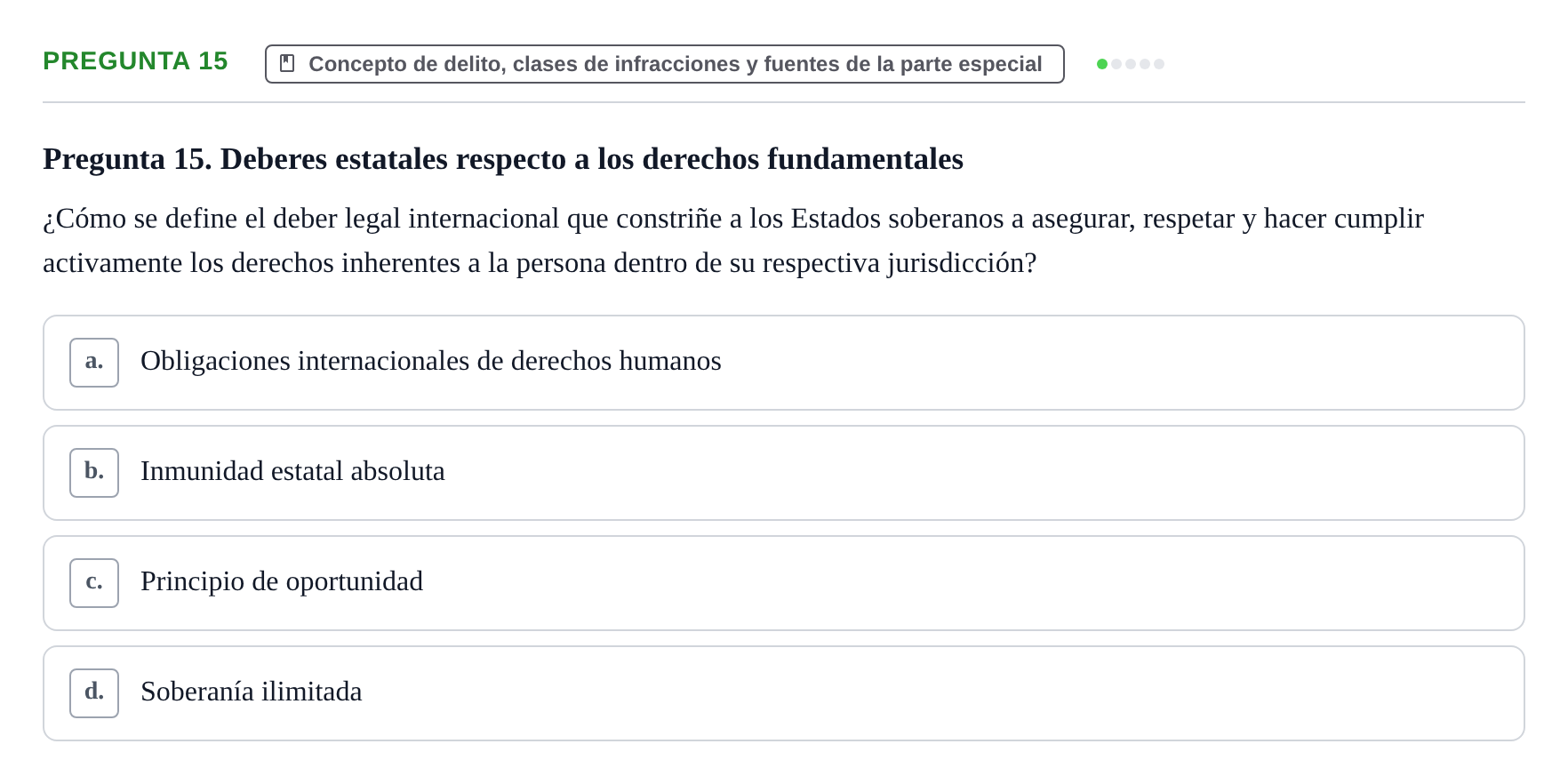Enunciado: Pregunta 15