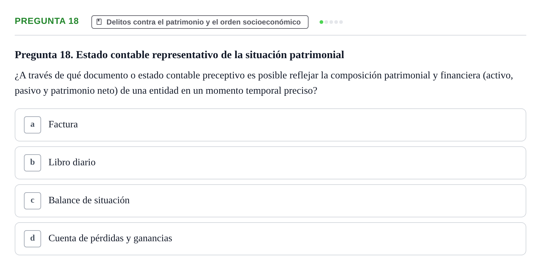 Enunciado: Pregunta 18