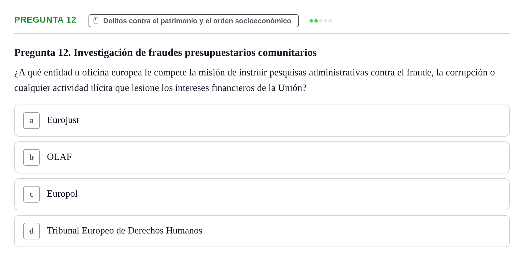 Enunciado: Pregunta 12