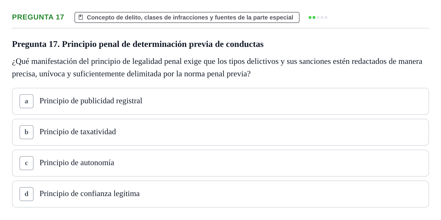 Enunciado: Pregunta 17
