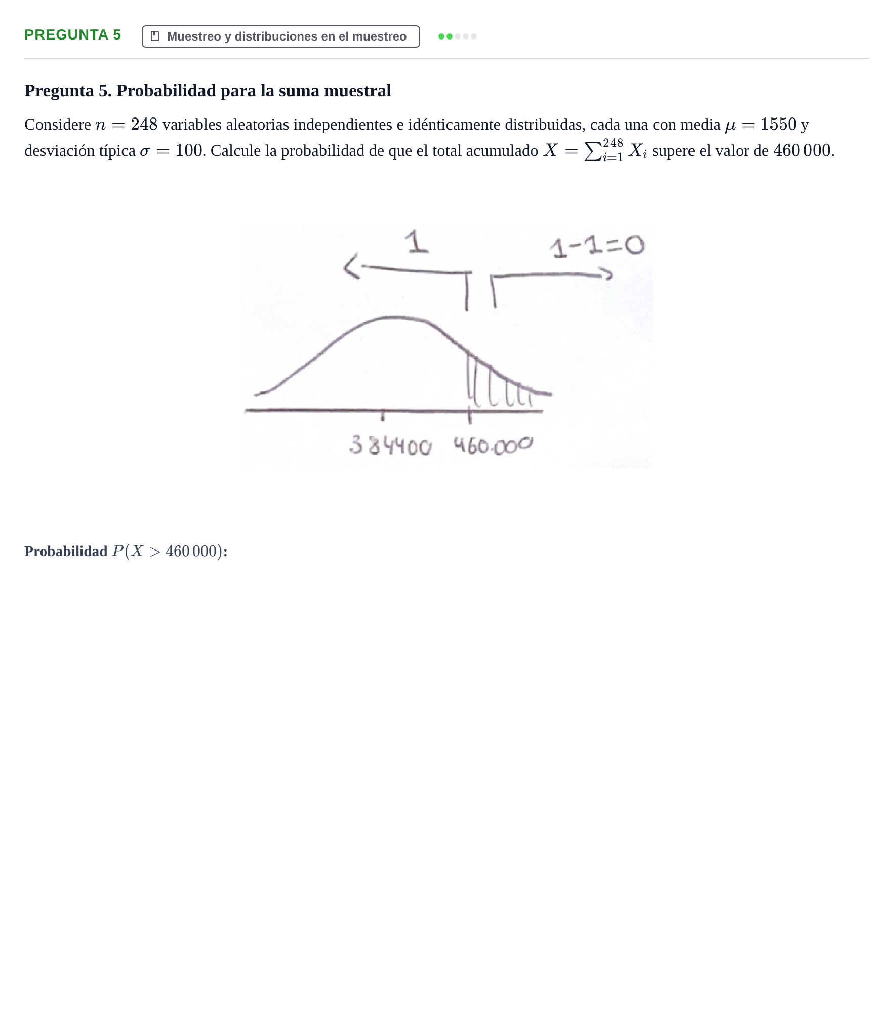 Enunciado: Pregunta 5 · Estadística II UB Juny 2019