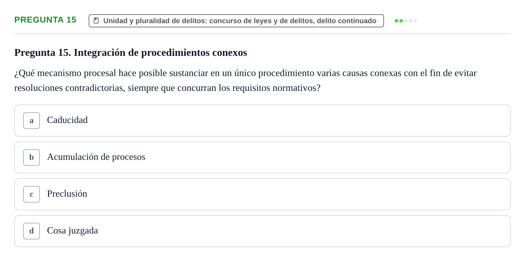 Enunciado: Pregunta 15